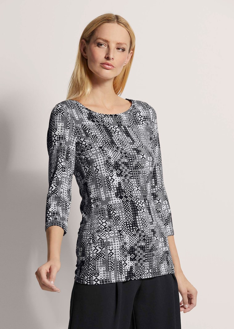 Rundhals-Shirt mit 3/4-Ärmeln