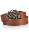 Leather belt with a decorative buckle thumbnail 1