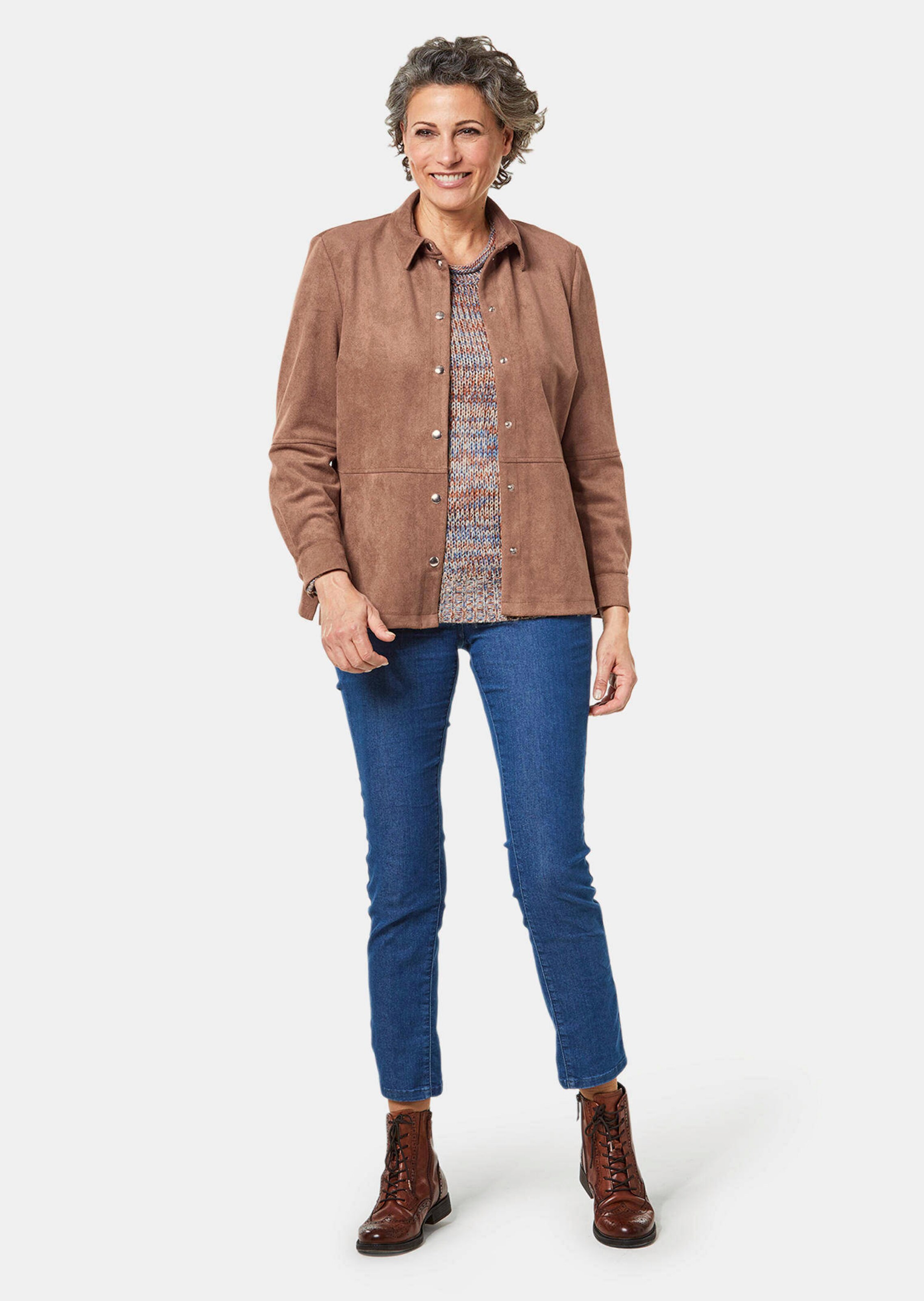 Veste chemisier toucher velours - camel - Gr. 56 de Goldner Fashion