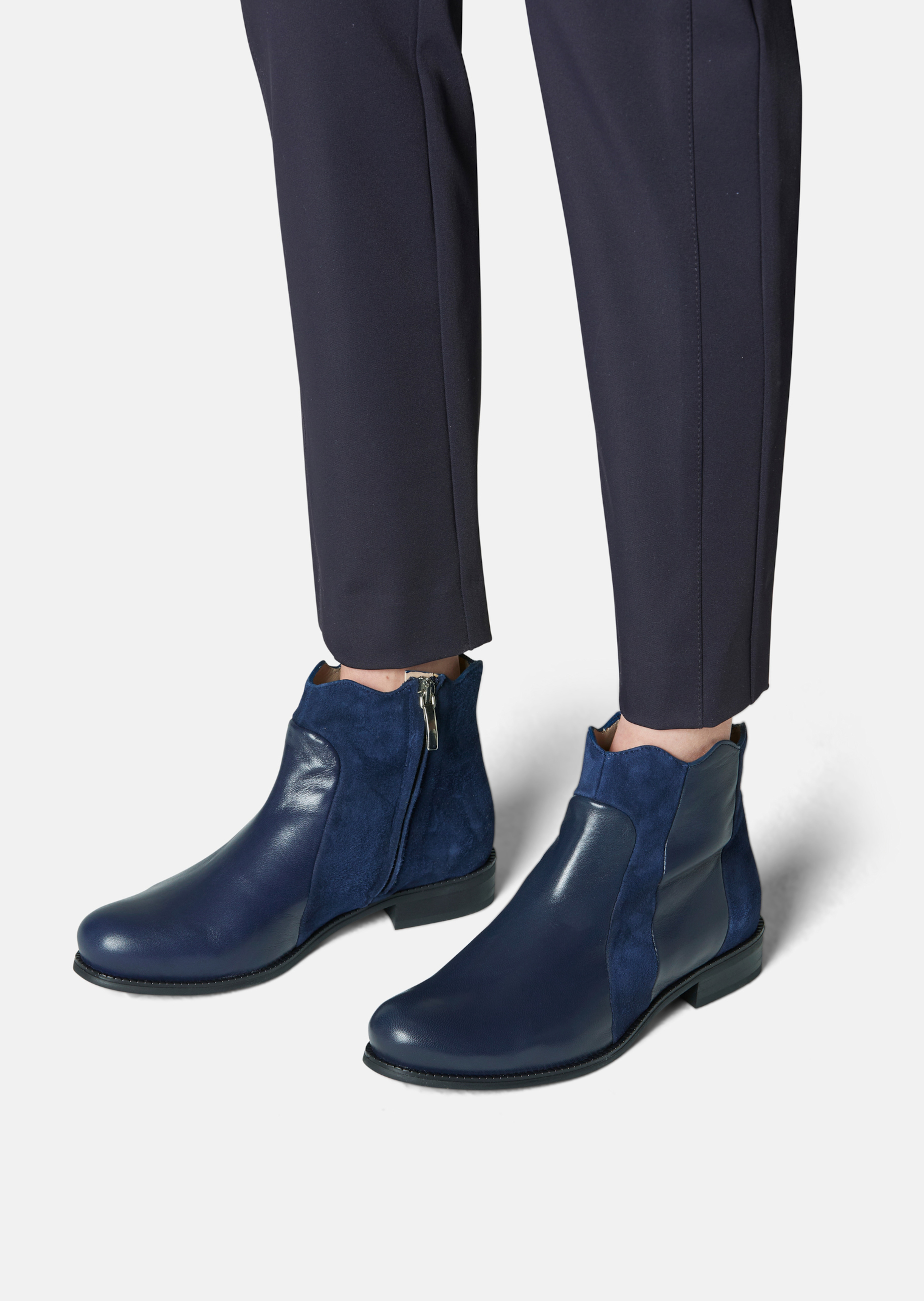 Chelsea-Boots im Leder-Mix