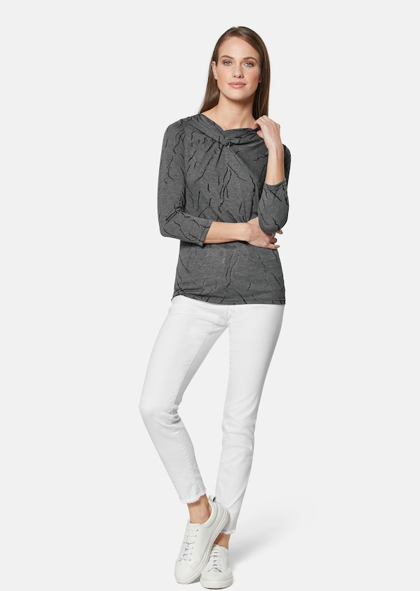 Shirt with knot effect and 3/4-length sleeves 1