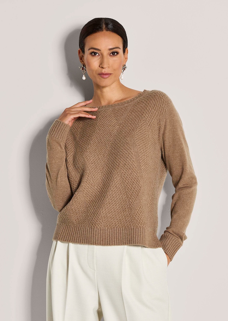 Jacquard-Pullover mit Kaschmir