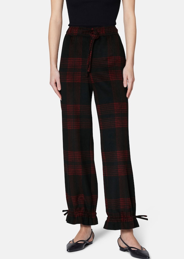 Jogger-style checked trousers