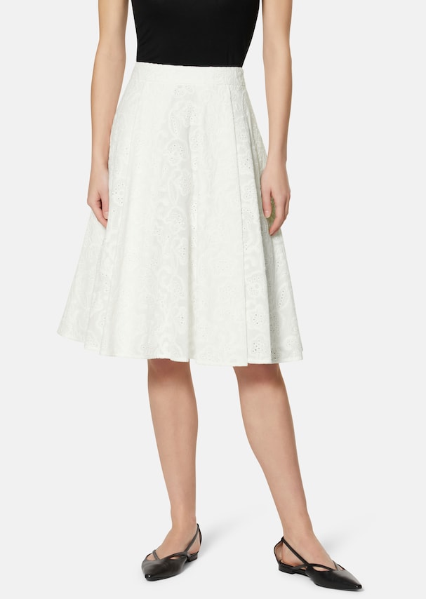 Pleated cotton skirt - beautifully embroidered