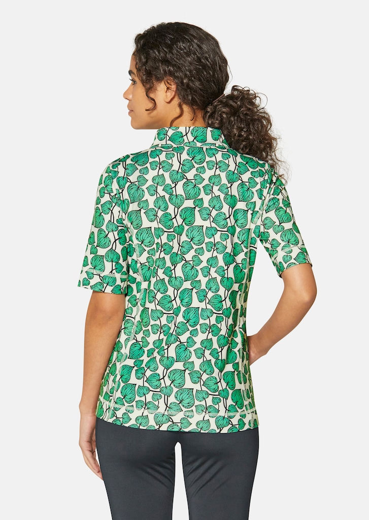 Short-sleeved jacket with fashionable leaf print 2