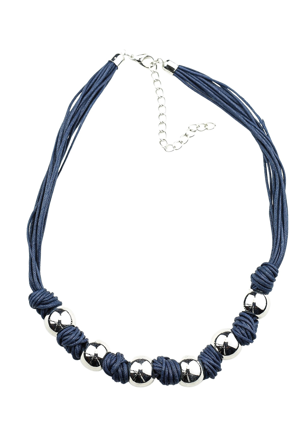 Geknoopte ketting met metalen bolletjes