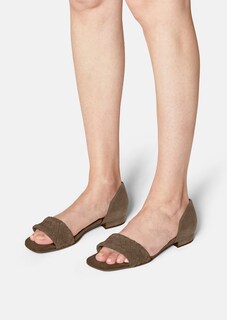 Sandalette aus Glatt- und Veloursleder thumbnail 1