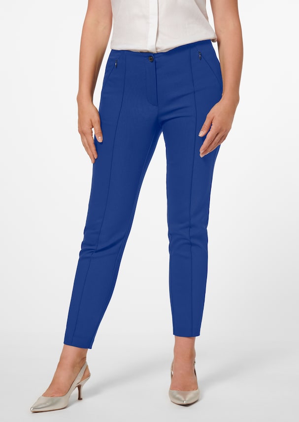 Skinny fit stretch trousers with piping