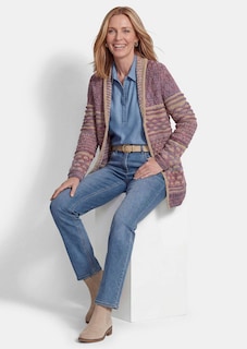 Strickjacke mit Schalkragen im Mustermix thumbnail 4
