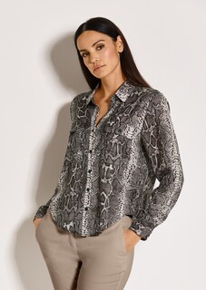 Lange Hemdbluse mit Unikat-Print thumbnail 7