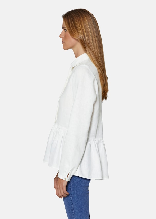 Linen blouse with frills 3