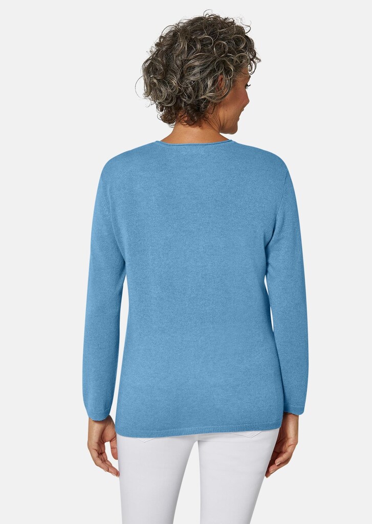 Kaschmirpullover mit V-Ausschnitt