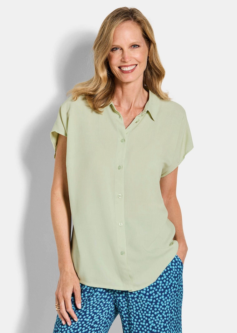 Viskose-Bluse mit Hemdkragen