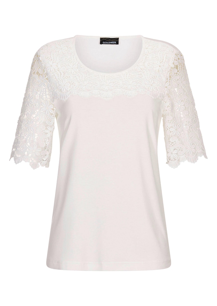 Shirt mit effektvoller Spitze