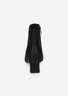 Stiefeletten aus geprägtem Leder mit Blockabsatz thumbnail 2