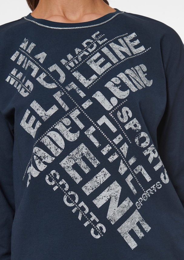 Sweatshirt with letter print and rhinestones 4
