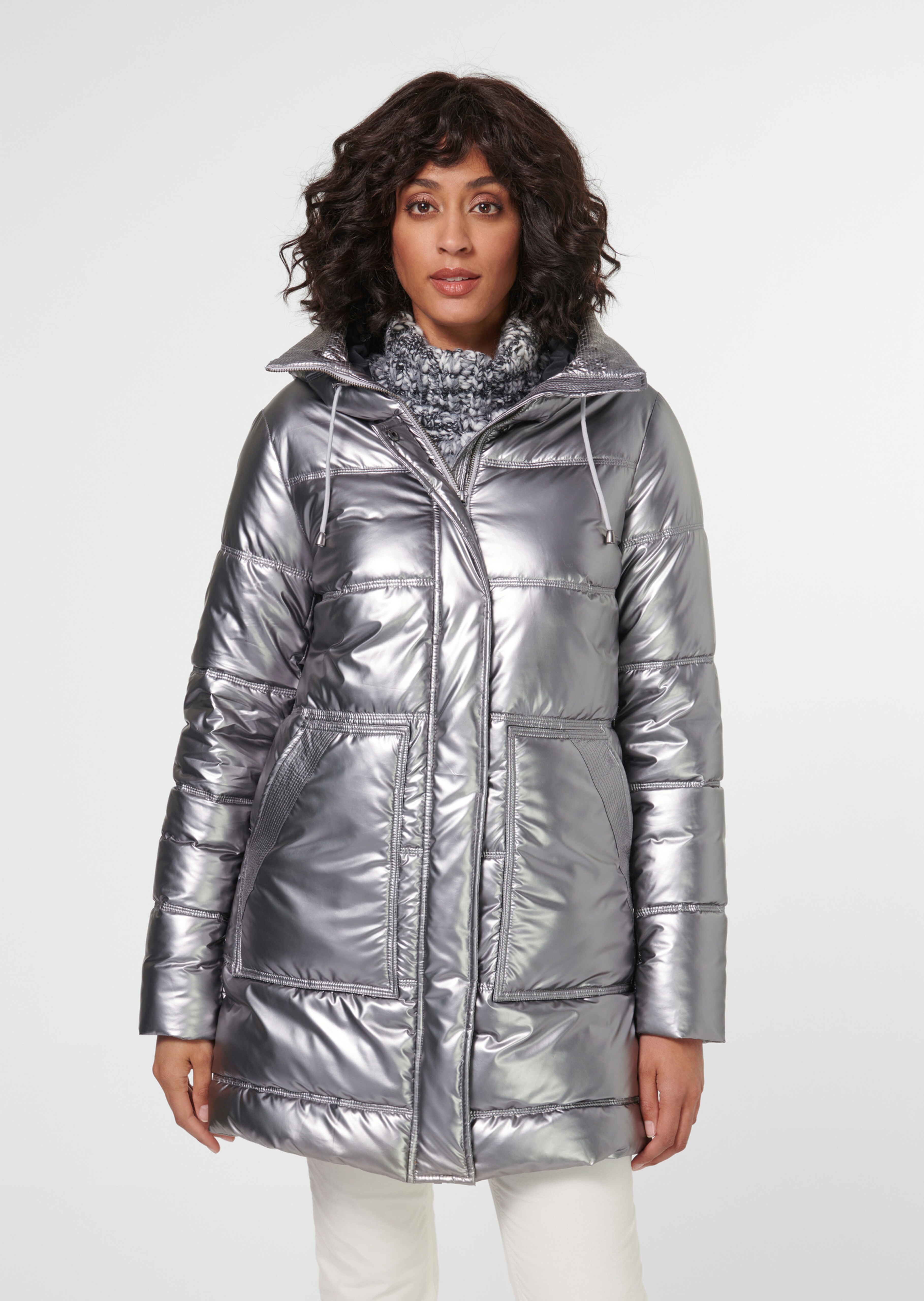 Outdoorjacke im Metallic-Look