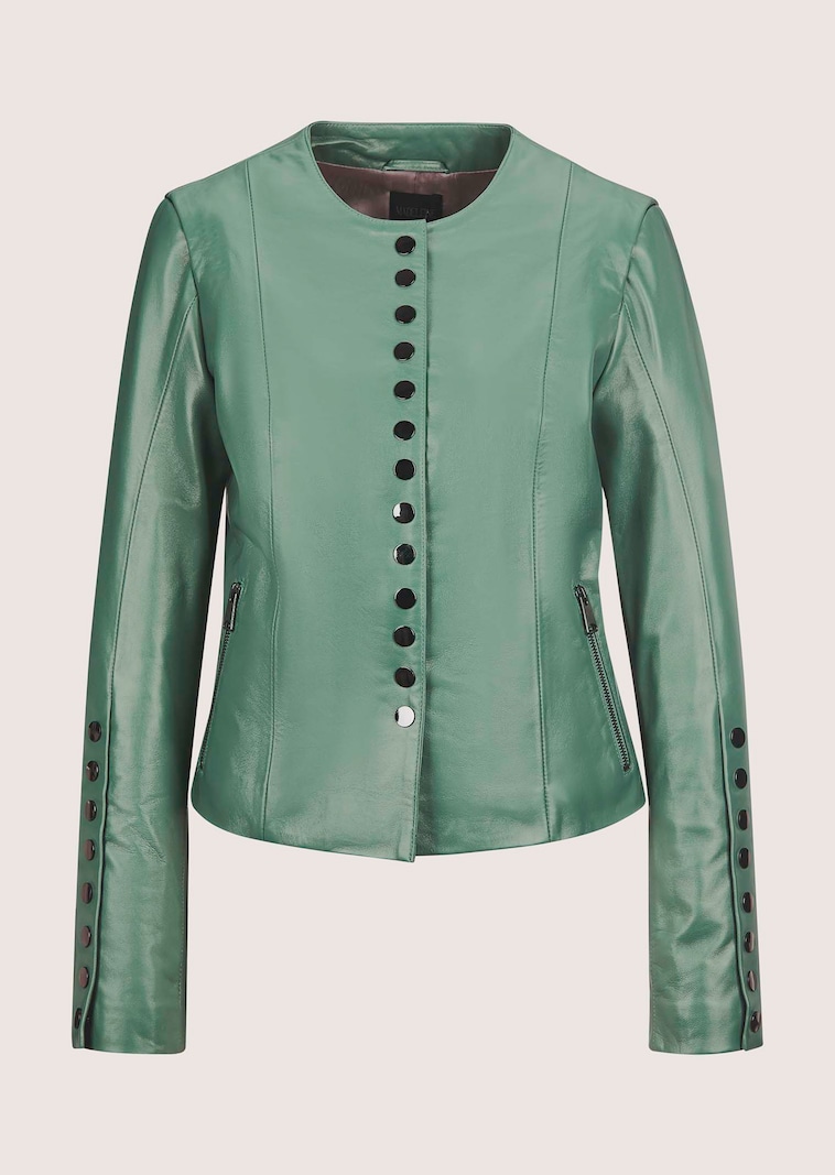 Kurze Lederjacke aus Lammnappa