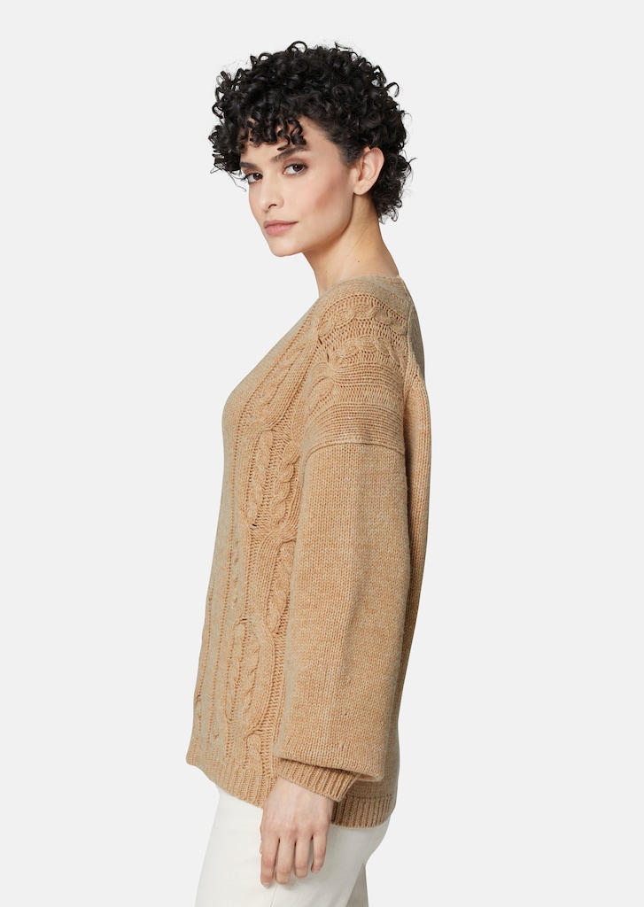 Cable-knit jumper with virgin wool and cashmere 3