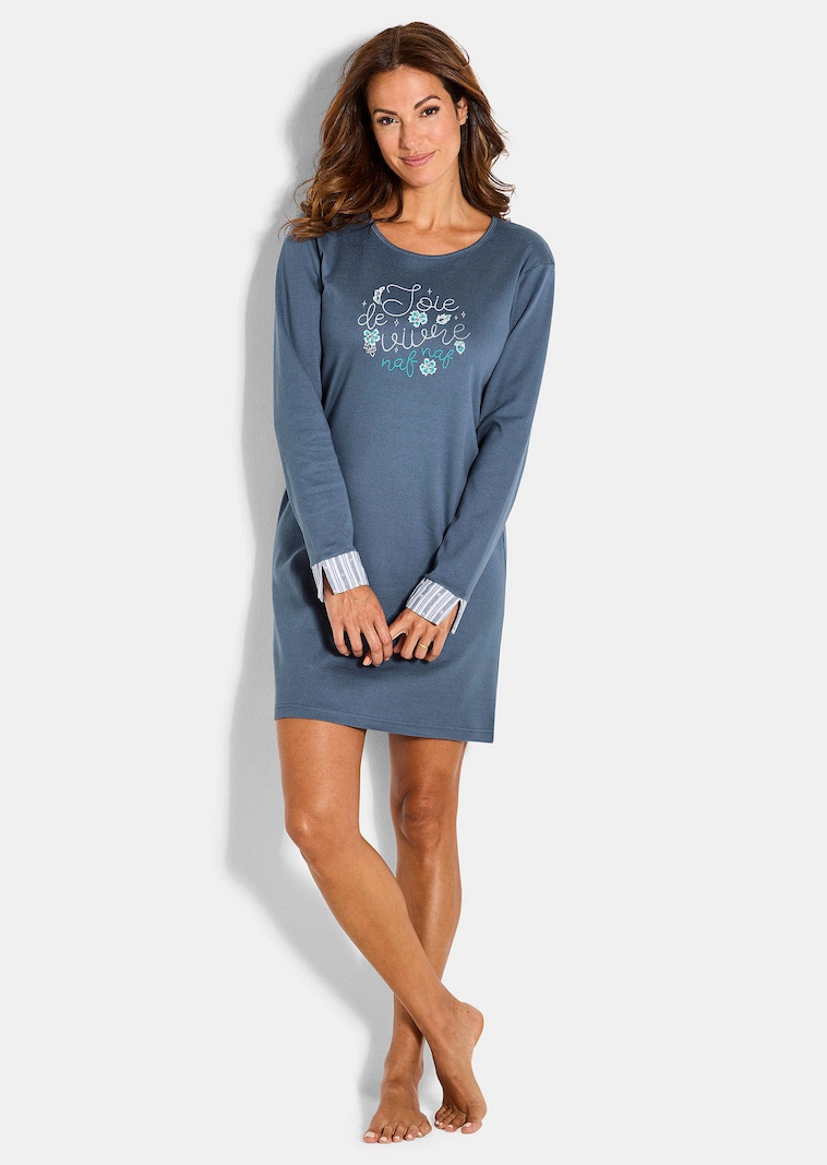 Nachthemd mit Kontrast-Streifen