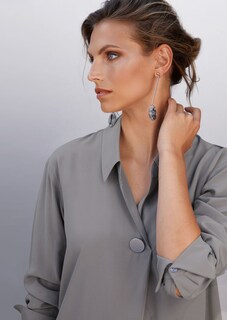 Silk blouse with elegant jewellery button thumbnail 2
