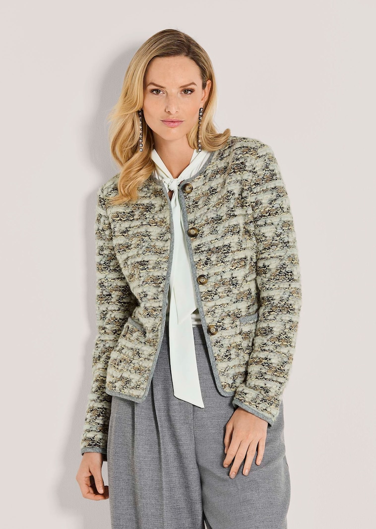 Kragenloser Blazer mit Struktur