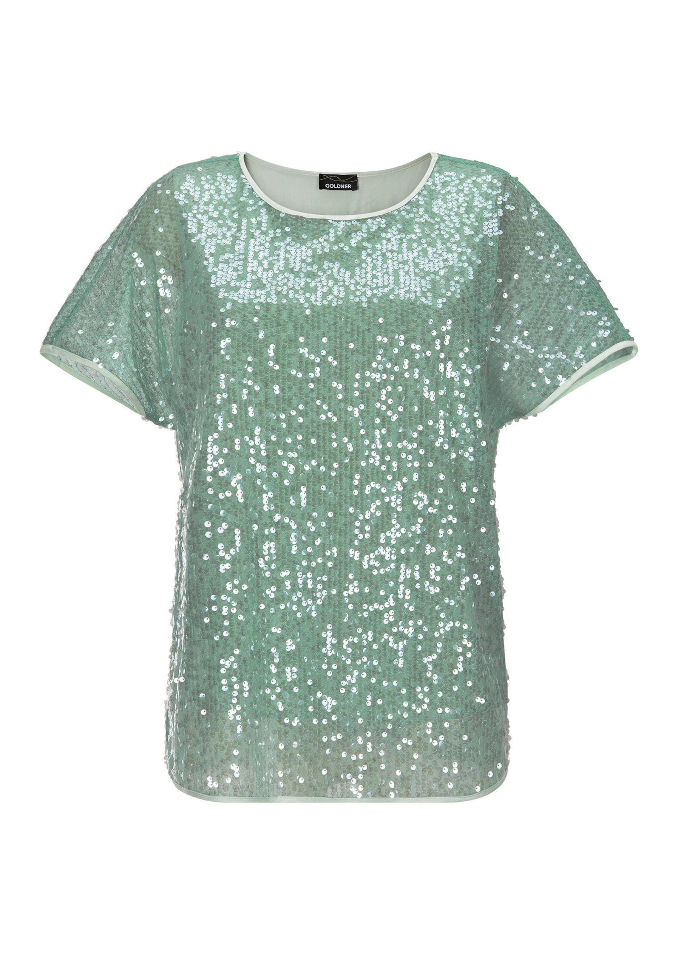 Paillettenbluse mit Top aus Viskose-Satin