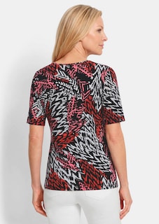 Shirt van viscose met een abstract bontmotief thumbnail 3