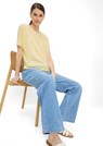 Wijde broek met een elastische tailleband van licht denim thumbnail 6