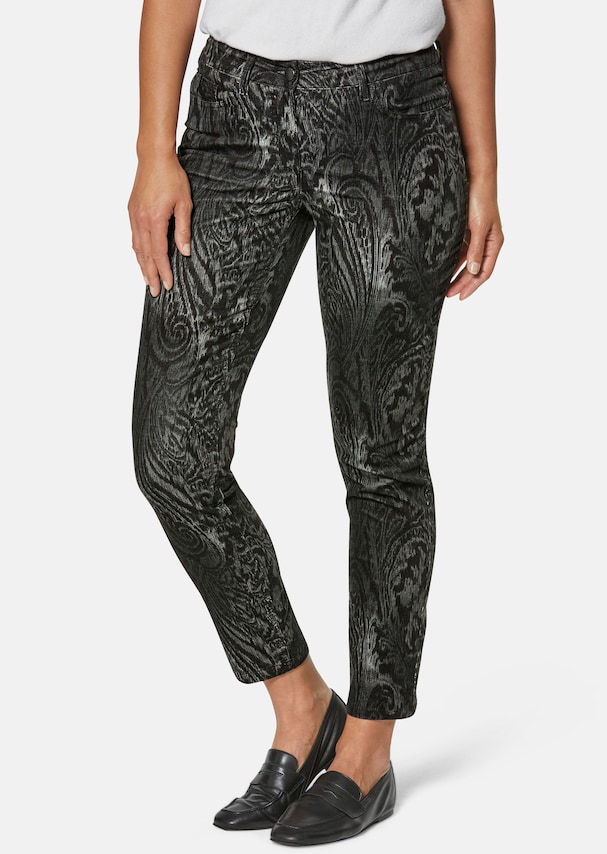 Paisley trousers in velvety stretch fabric
