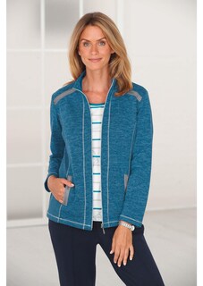 Vrijetijdsjasje van warme tricot fleece met opstaande kraag thumbnail 1
