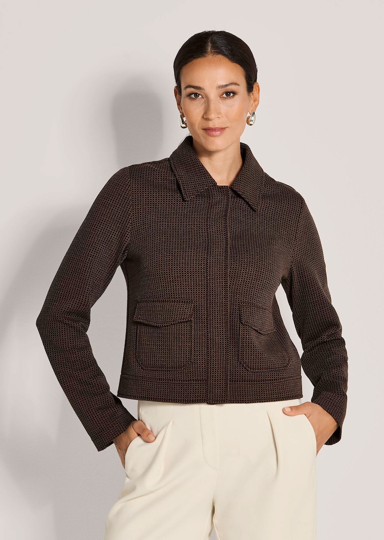 Leichter Jerseyblazer mit Waffeloptik