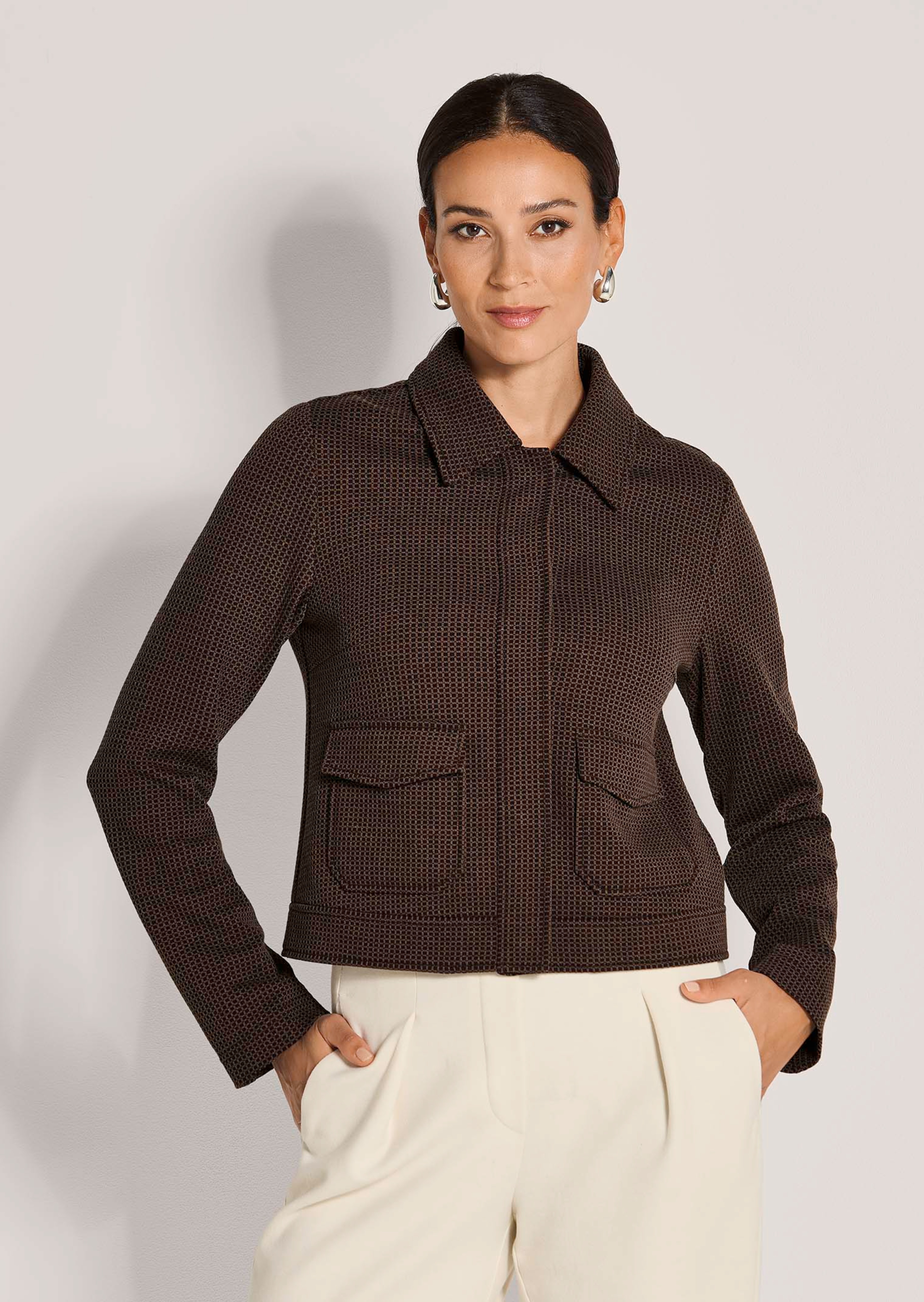 Leichter Jerseyblazer mit Waffeloptik