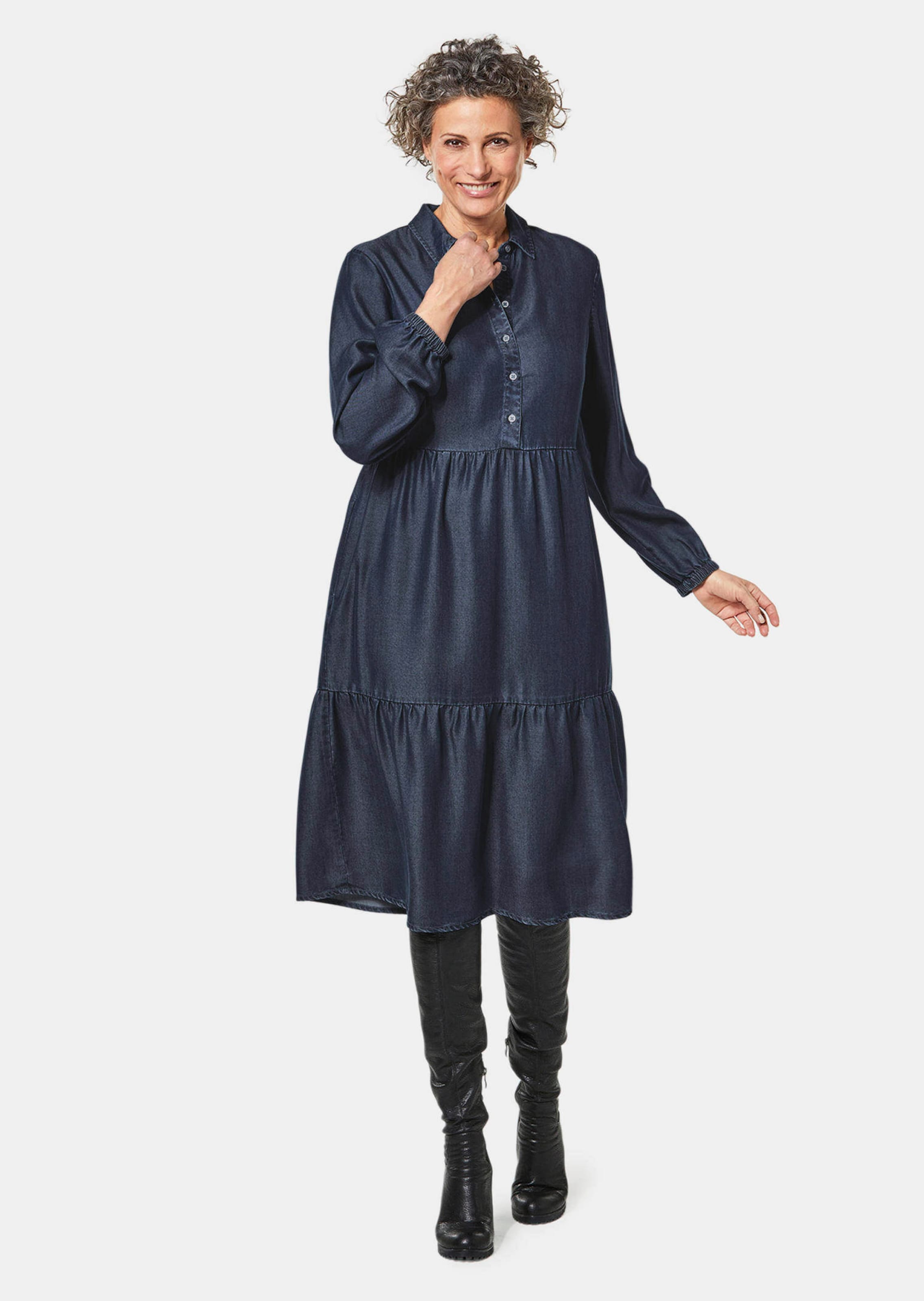 Robe en tencel - bleu foncé - Gr. 40 de Goldner Fashion