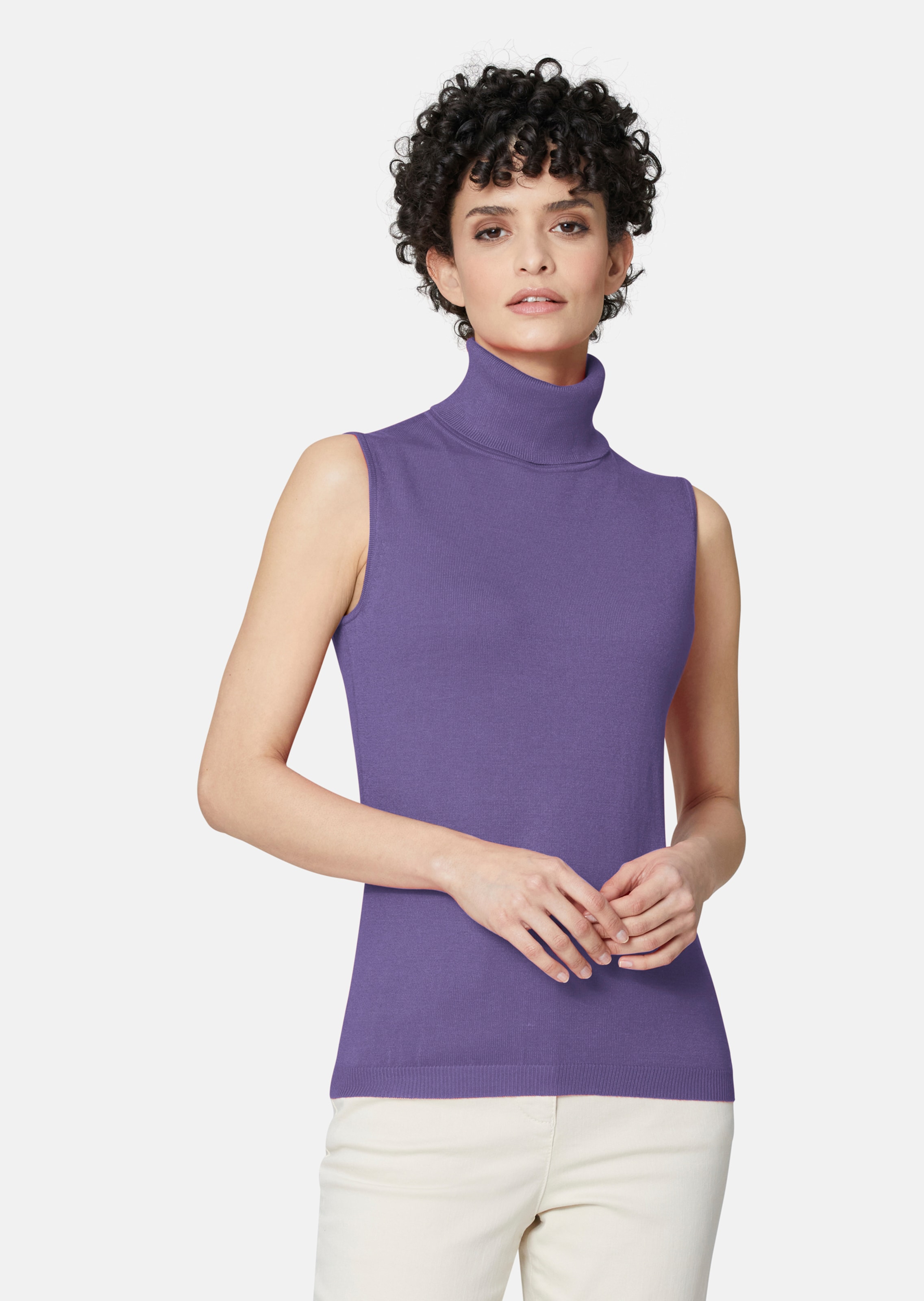 Purple sleeveless turtleneck hotsell