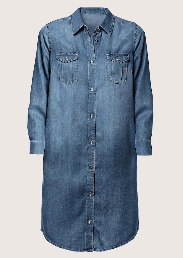 Hemdblusenkleid in Jeansoptik aus trageangenehmer Lyocellware 4