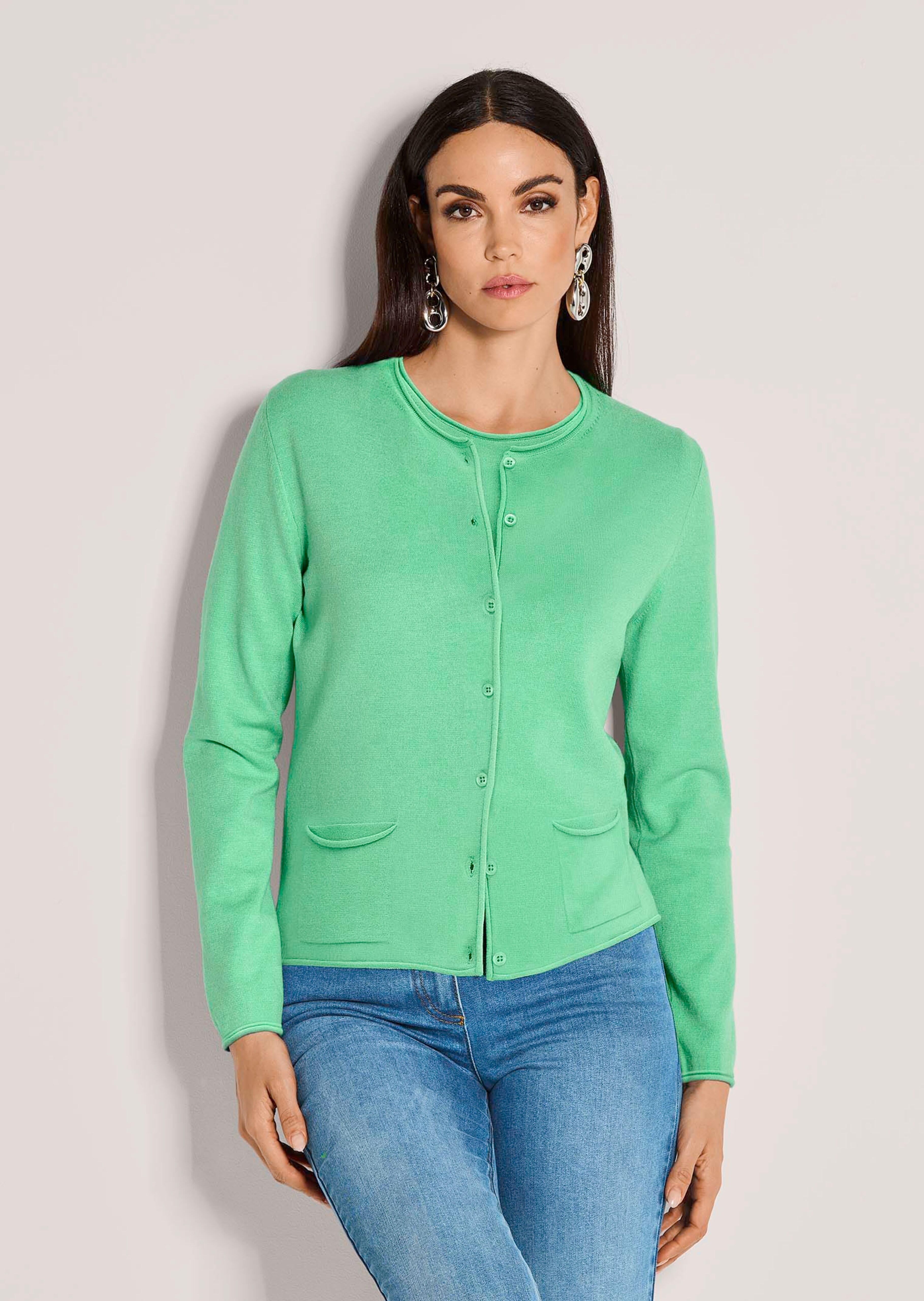 Feinstrick-Twinset mit Modal