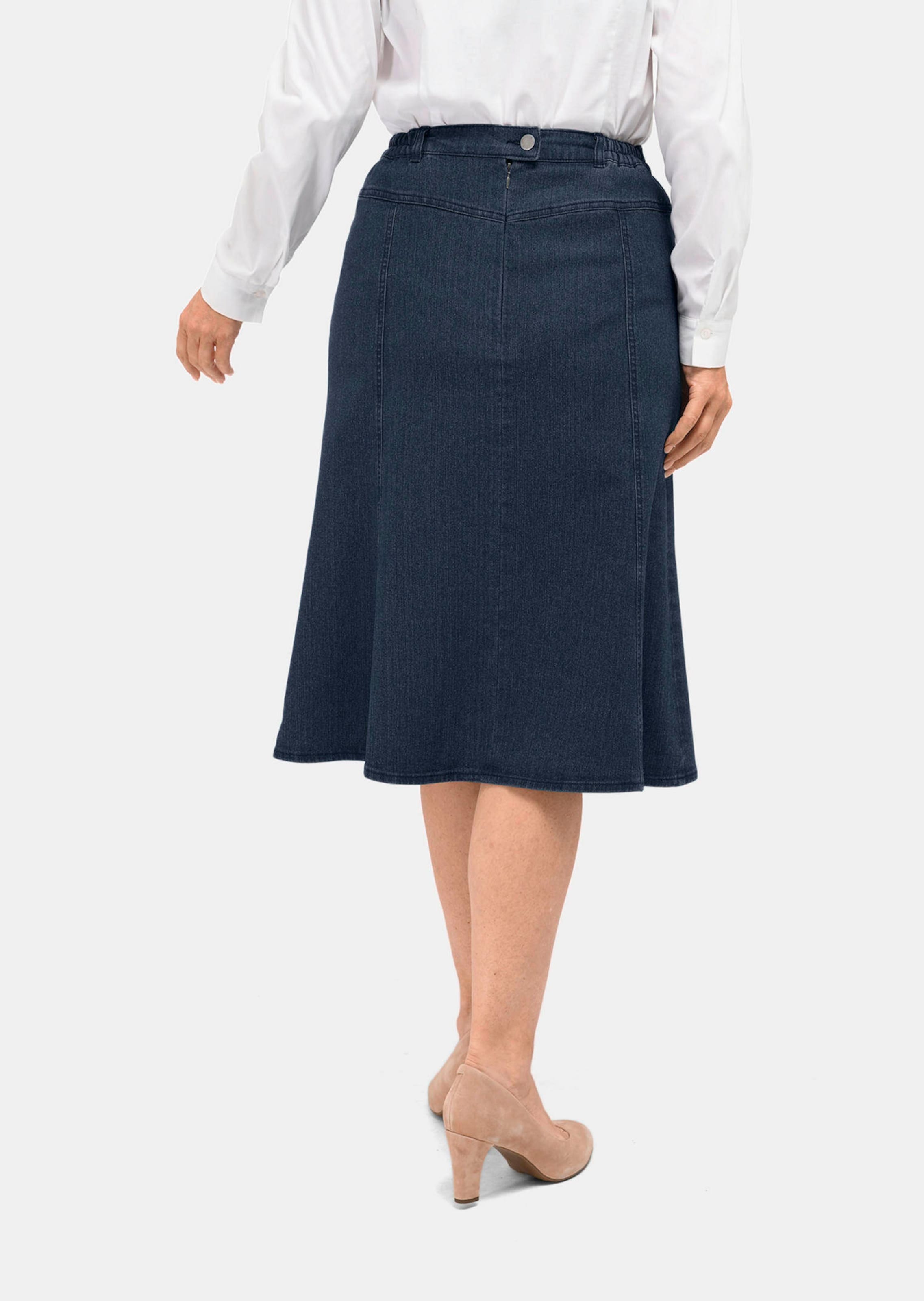 Confortable jupe en jean à fort taux de coton - bleu - Gr. 52 de Goldner Fashion