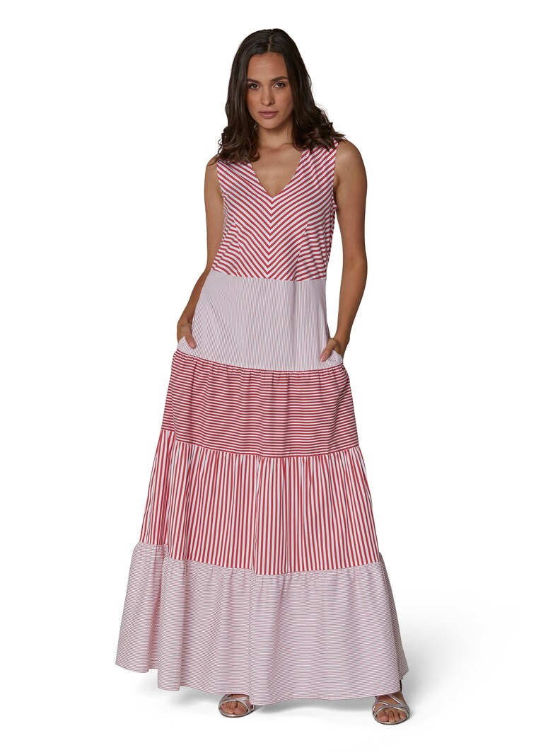 Striped maxi dress in a tiered look