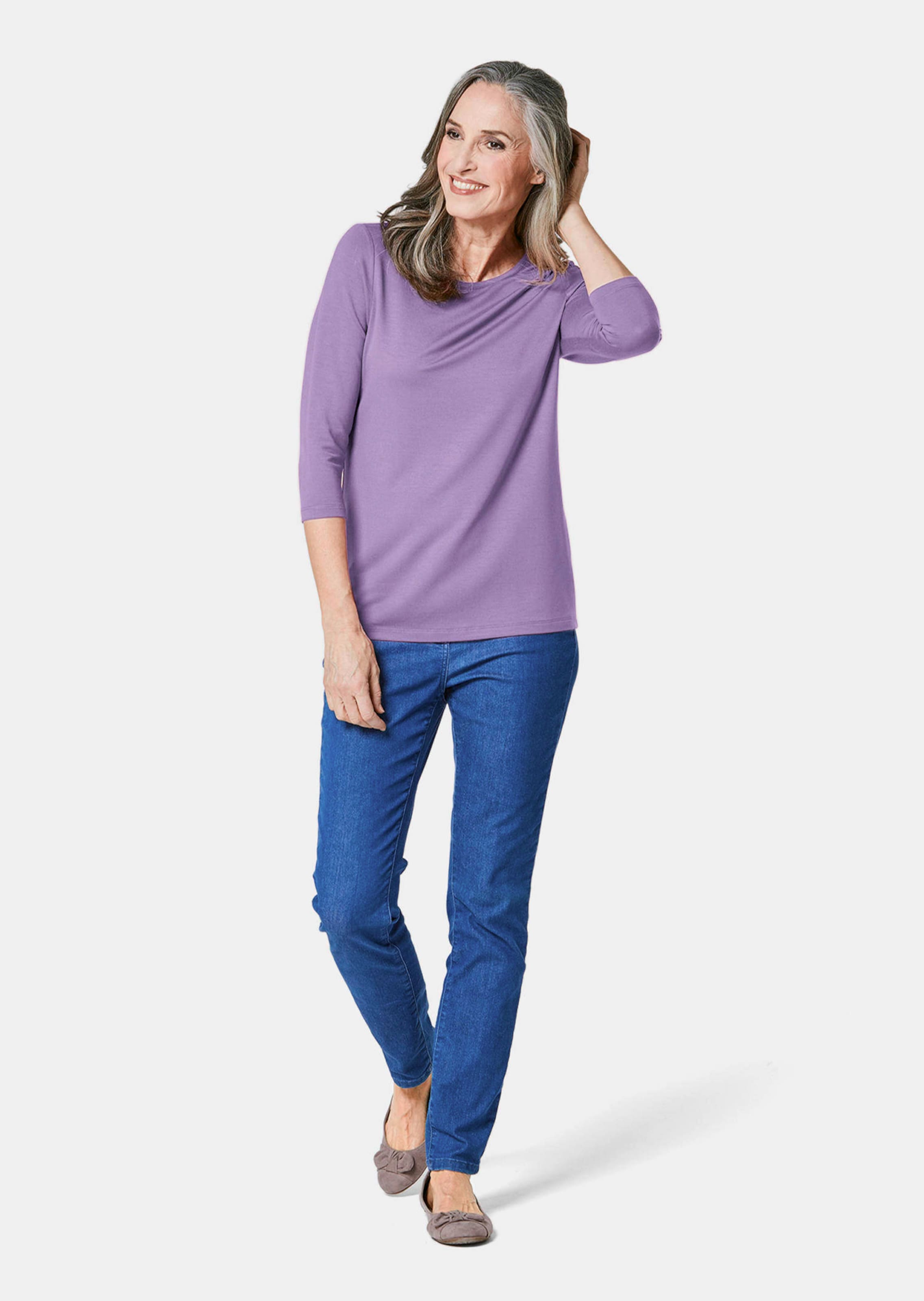 T-shirt à manches 3/4 - mauve - Gr. 56 de Goldner Fashion