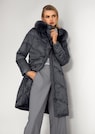 Lange Kapuzen-Jacke mit Webpelz thumbnail 7