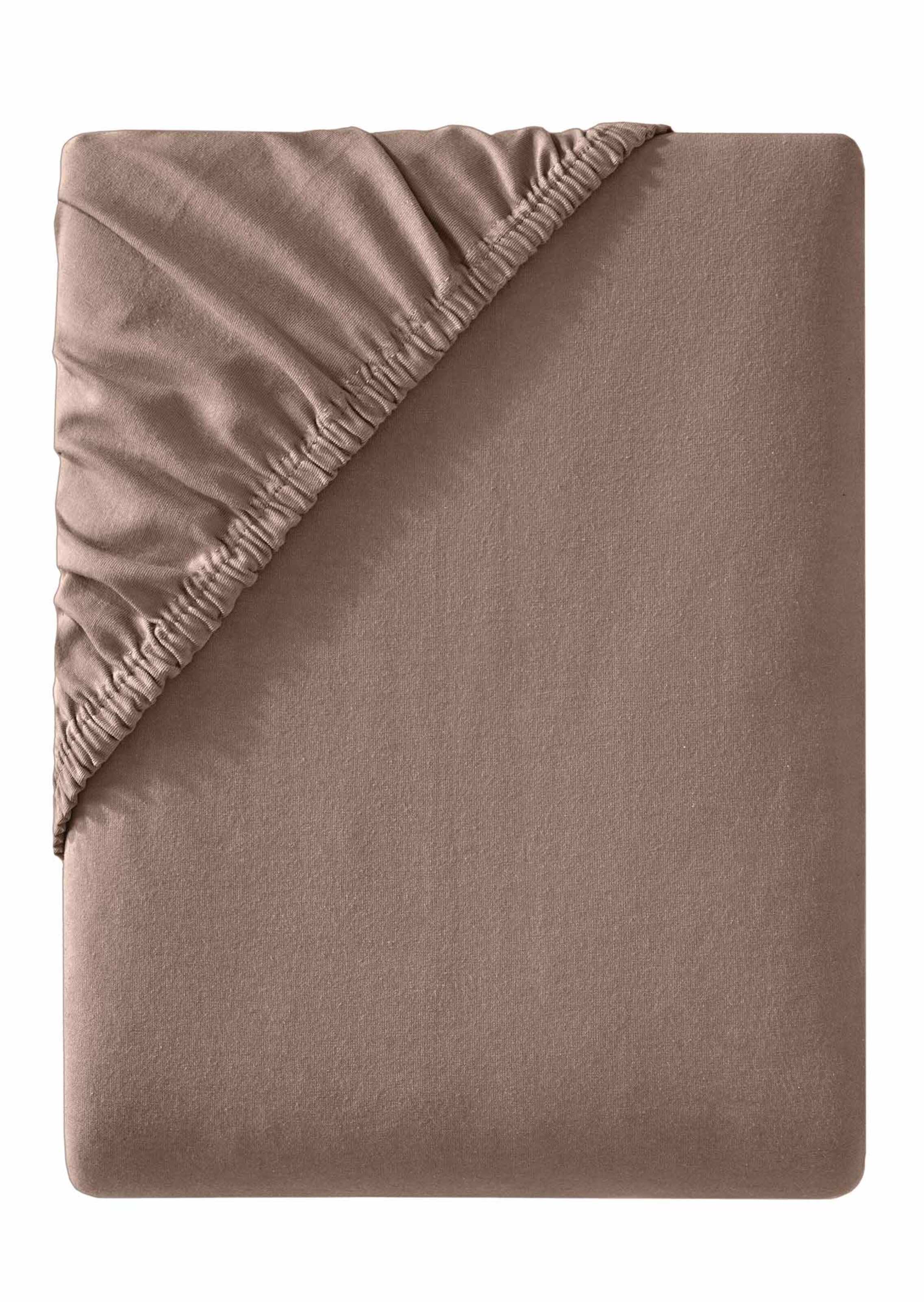 Drap-housse en jersey extensible - brun - Gr. 180-200 x 200-220 cm de Goldner Fashion