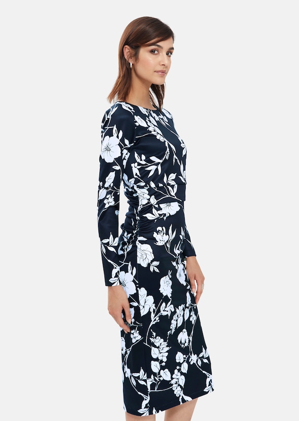 Dress with floral print and gathering 3