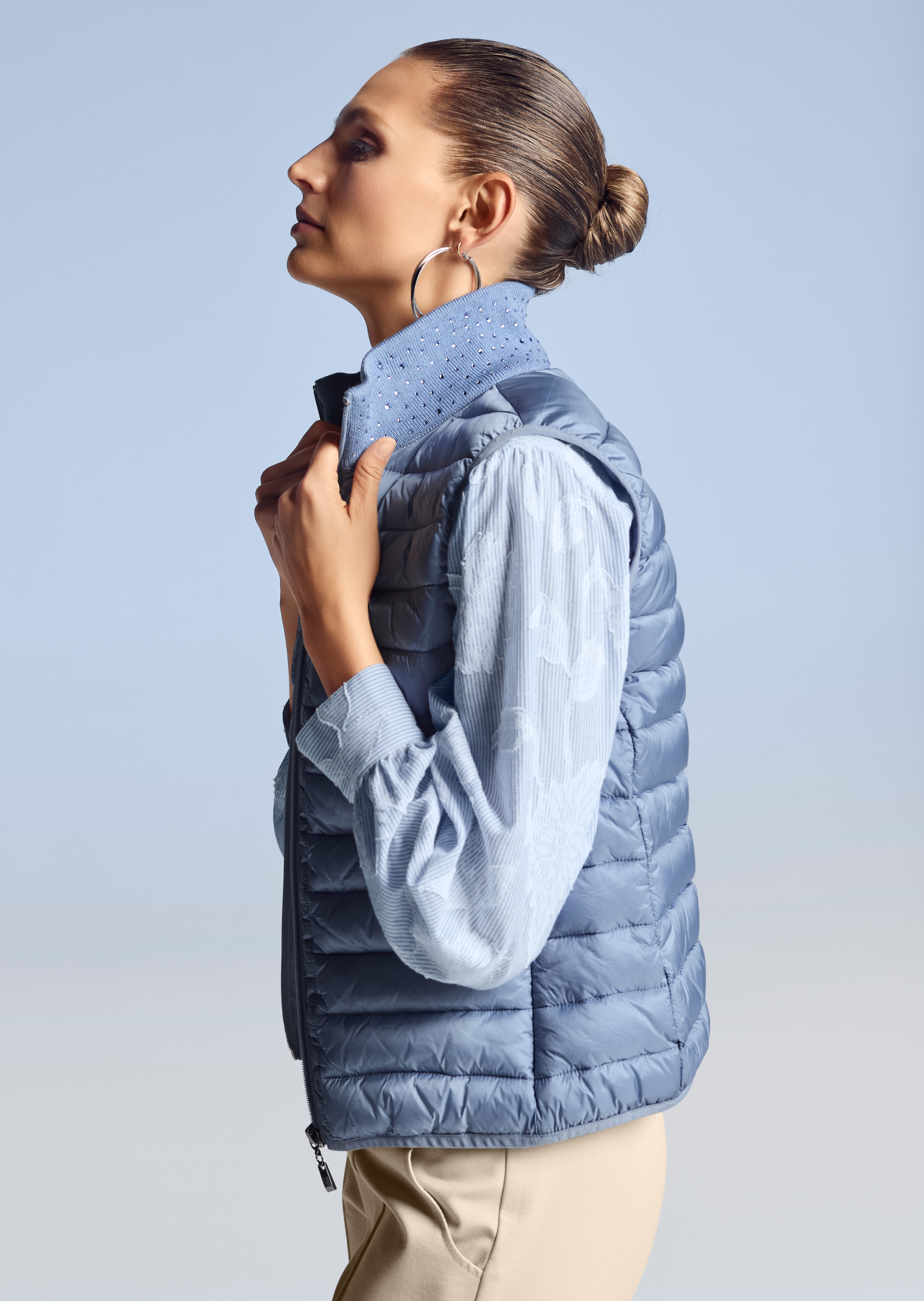 Gilet matelassé avec col montant décoratif