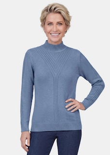 Strickpullover mit Stehkragen und Rippenmuster thumbnail 1