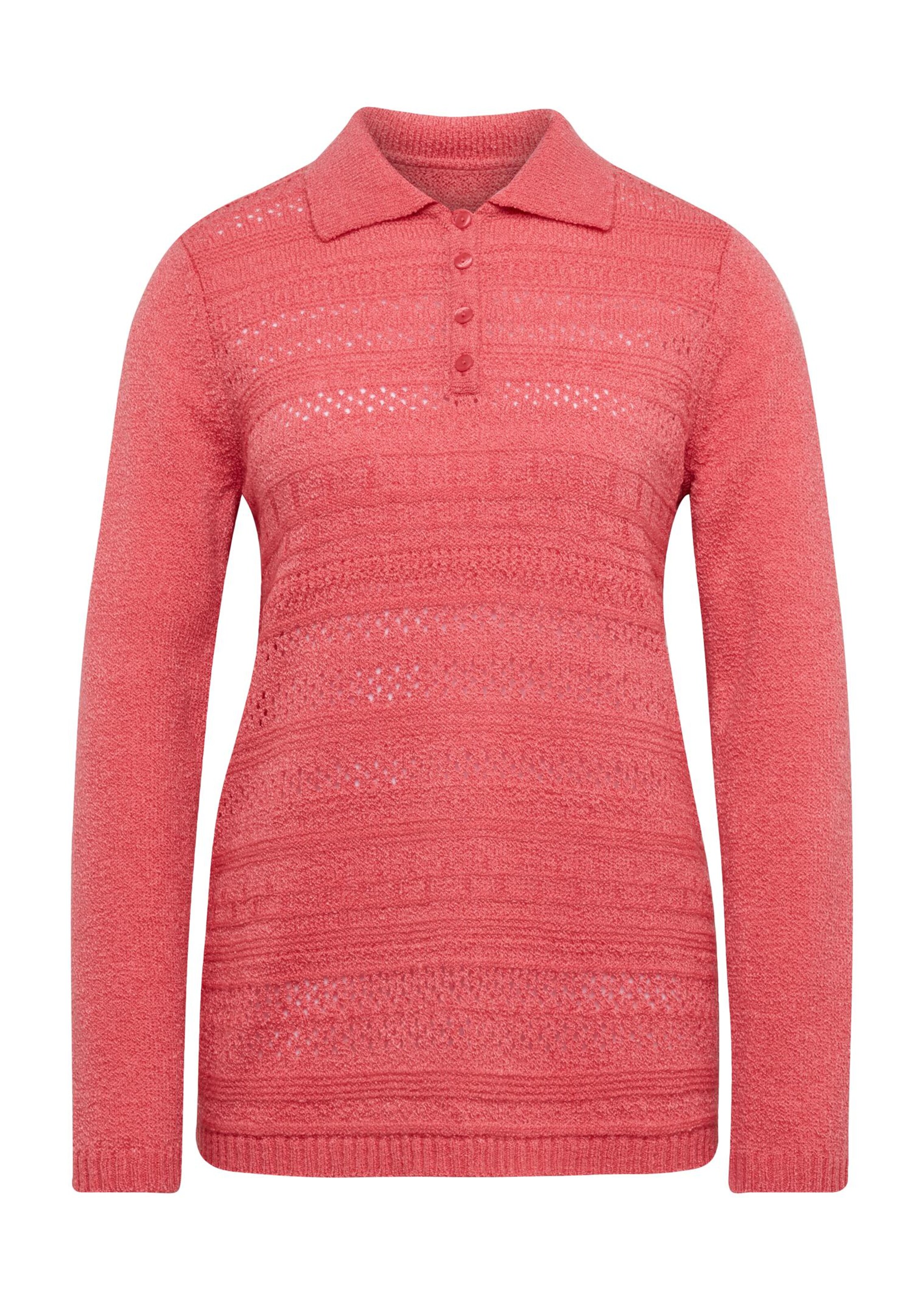 Pullover mit schönem Ajourmuster und Kragen