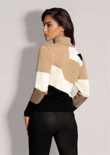 Pull à col roulé avec motif géométrique thumbnail 3