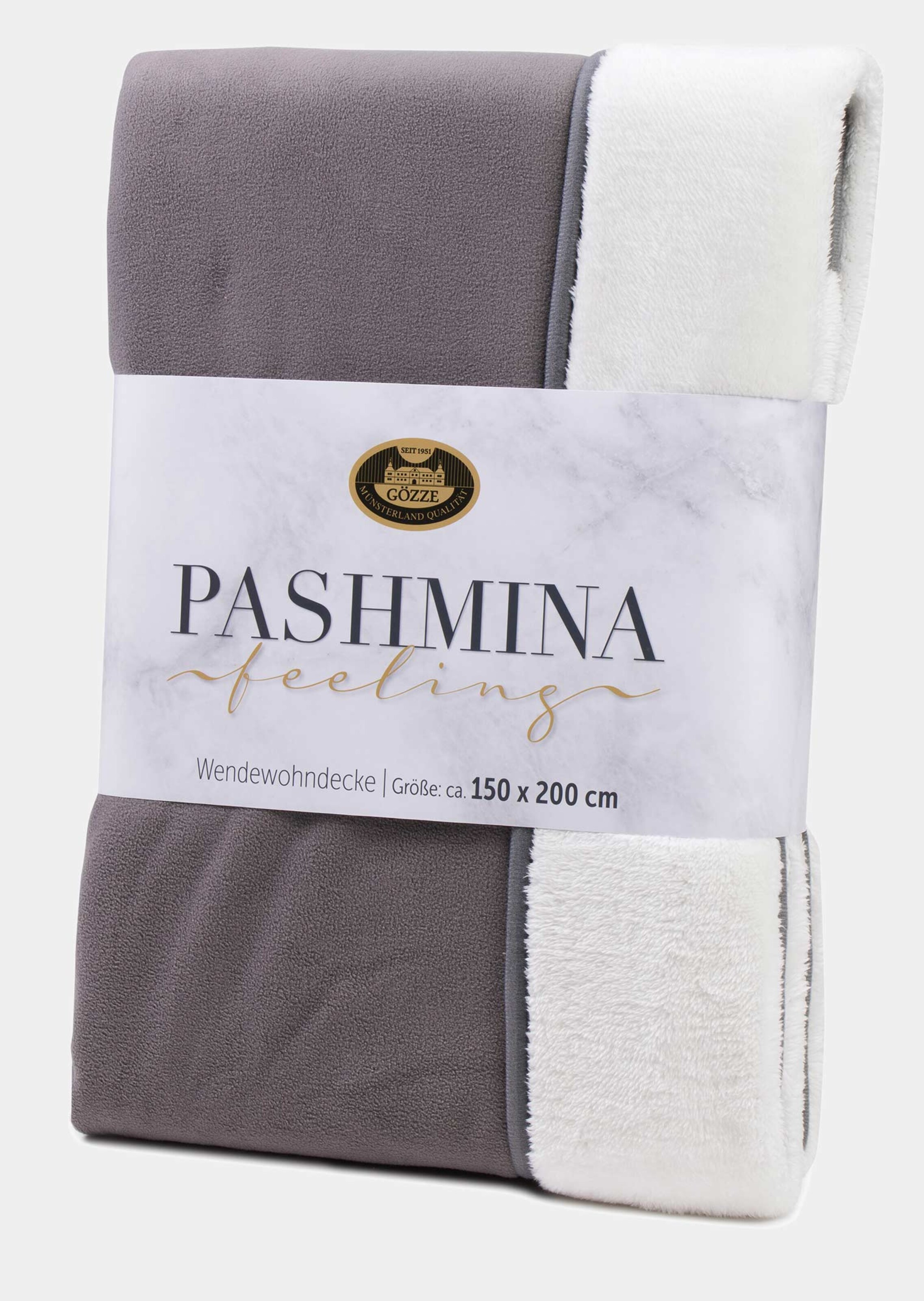 Couverture en microfibre - anthracite / blanc - Gr. 150 x 200 cm de Goldner Fashion