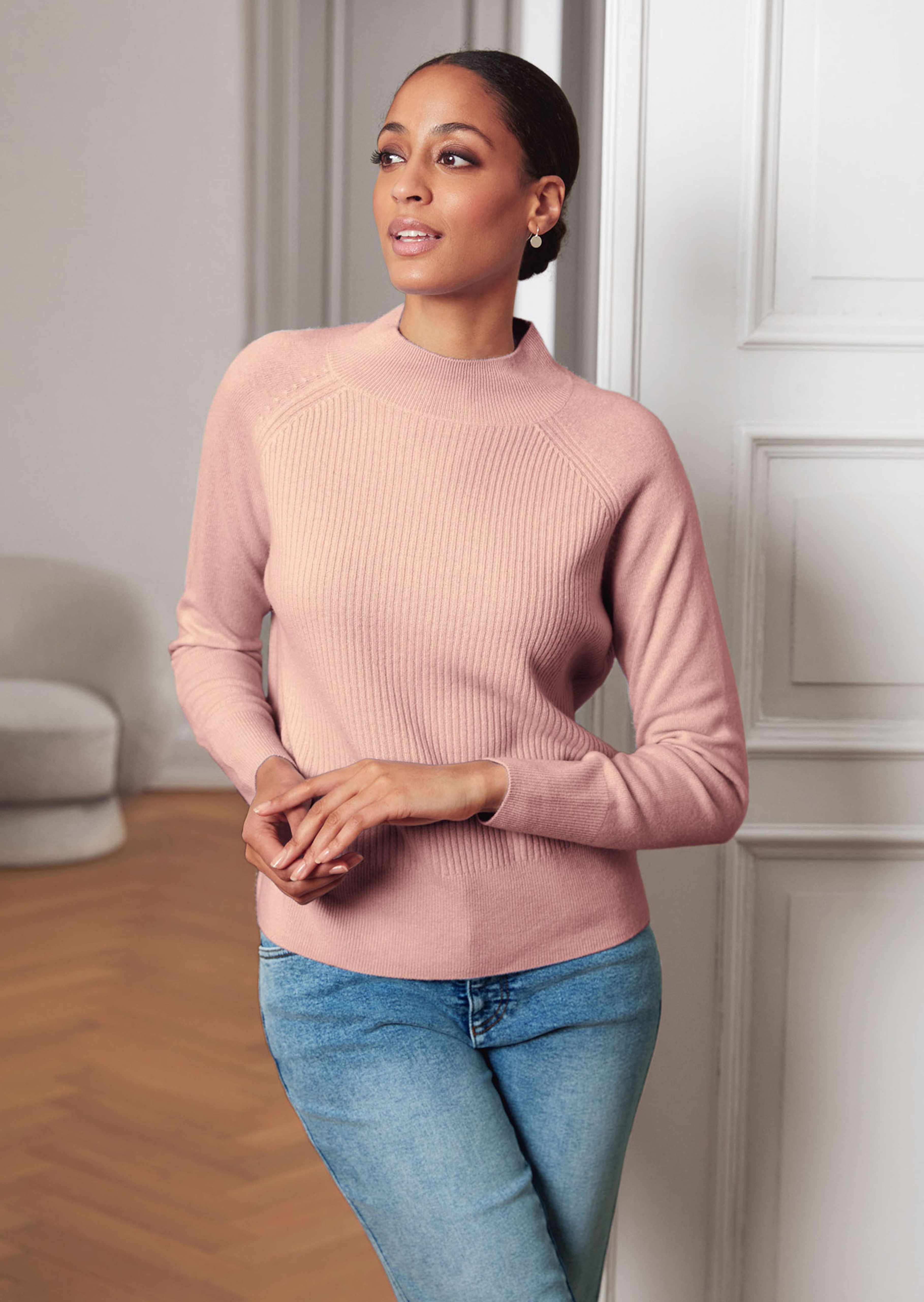 Stehkragen-Pullover in Oversize-Form