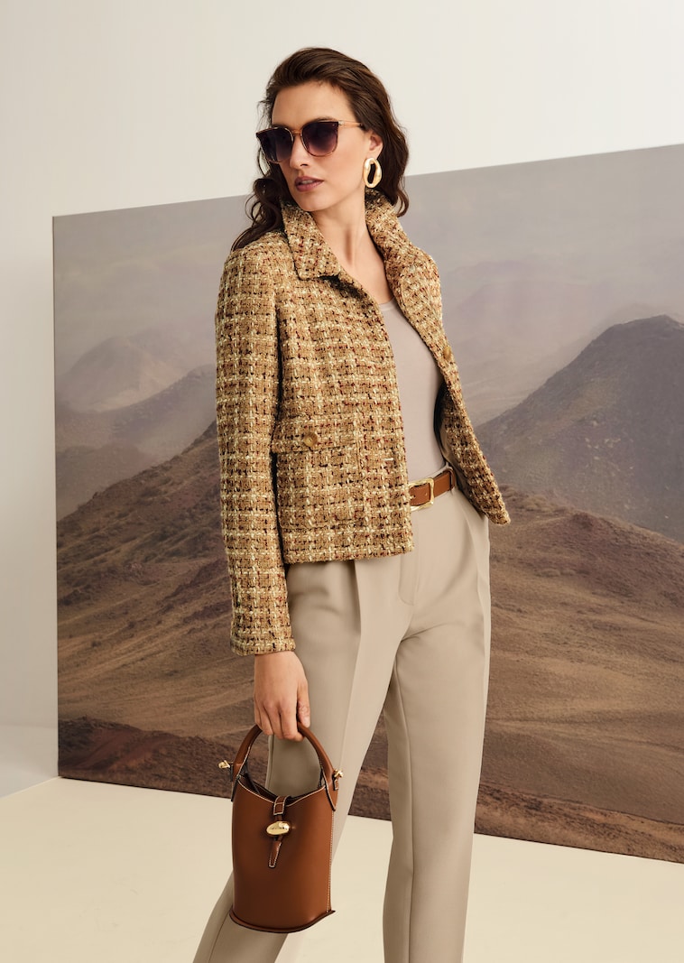 Tweed-Blazer in modischer Kurzform